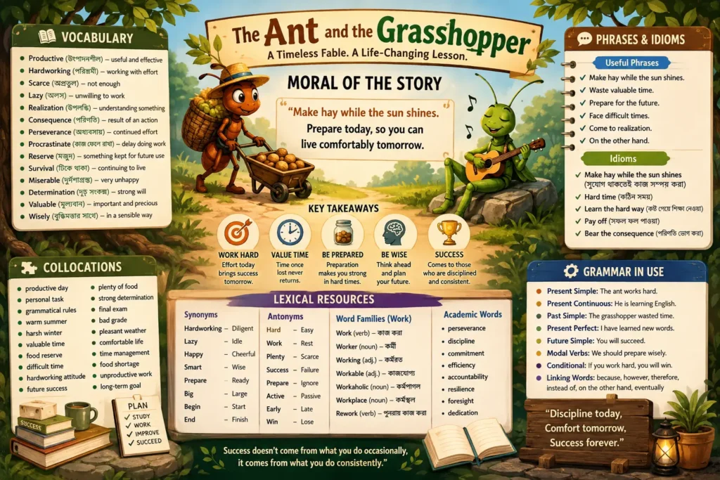 Dialog on The Ant and the Grasshopper (Aesop’s Fables ঈশপের গল্প)