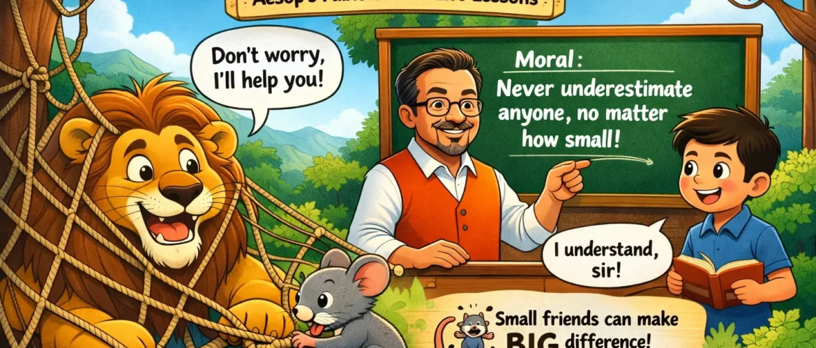 The Lion and the Mouse – Aesop’s Fable and Its Real-Life Lessons I The Lion and the Mouse – Complete Vocabulary, Phrases, Expressions, Idioms, Collocations & Grammar with Bangla Meaning