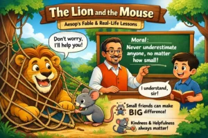 The Lion and the Mouse – Aesop’s Fable and Its Real-Life Lessons I The Lion and the Mouse – Complete Vocabulary, Phrases, Expressions, Idioms, Collocations & Grammar with Bangla Meaning