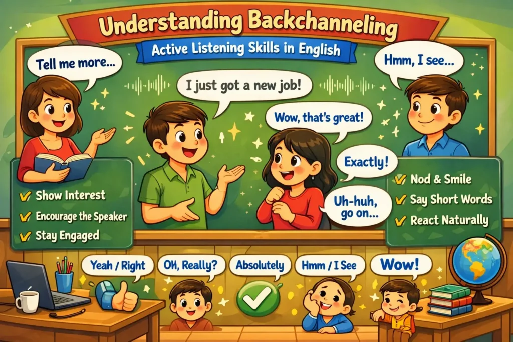 “Backchanneling in English Communication: Key Expressions and Practical Examples”