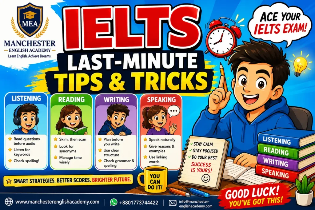 IELTS Last-Minute Tips & Tricks by Manchester English Academy