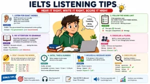 IELTS Listening Tips সব উত্তর শুনেও কেন মার্ক কেটে যায় Common Mistakes & Expert Solutions Band 7.5–9.0.5–9.0)