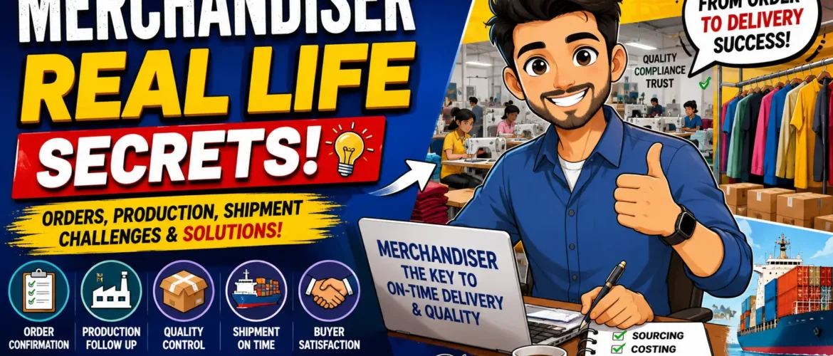 Merchandiser Real‑Life Secrets Orders, Production, Quality Control, Shipment & Buyer Satisfaction I Learn Top 50 Merchandiser Dialogues for Garments & Buying Houses – Real‑Life Communication Examples for Textile Professionals with tips tricks and vocabulary