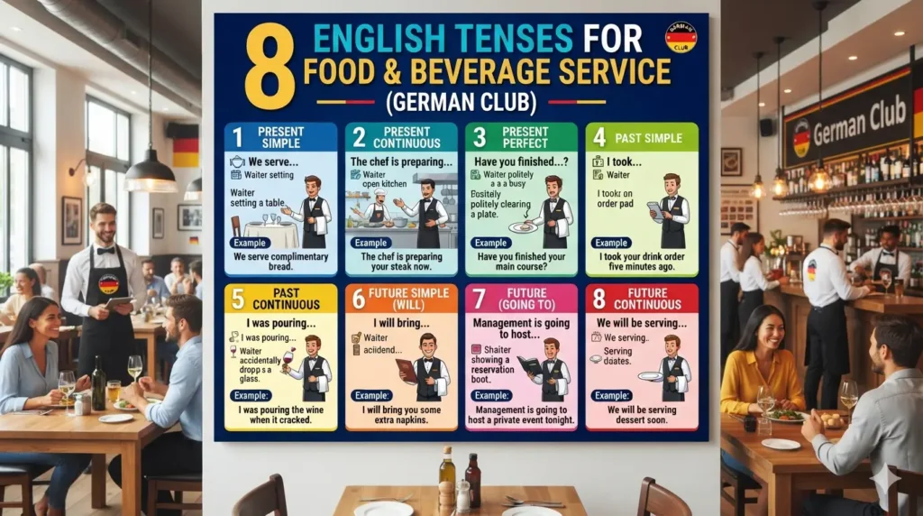 8 English Tenses for Food and Beverage Restaurant Service
