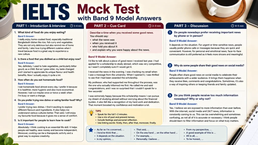 IELTS full Mock test with band 9 answers